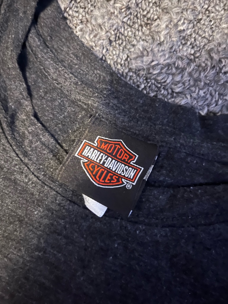 Harley-Davidson Charcoal Short Sleeve Tee With Yellow & Red Logo